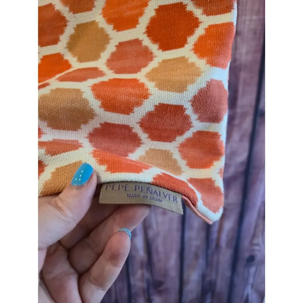 Pepe Peñalver Pillow Covers 19x19 Square Set 2 Honeycomb Jacquard Spain